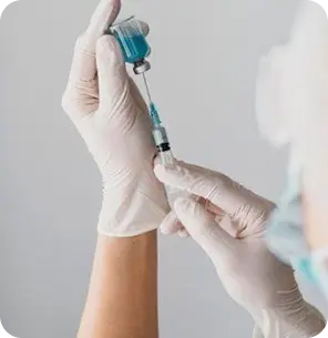 Medical professional preparing laboratory sample
